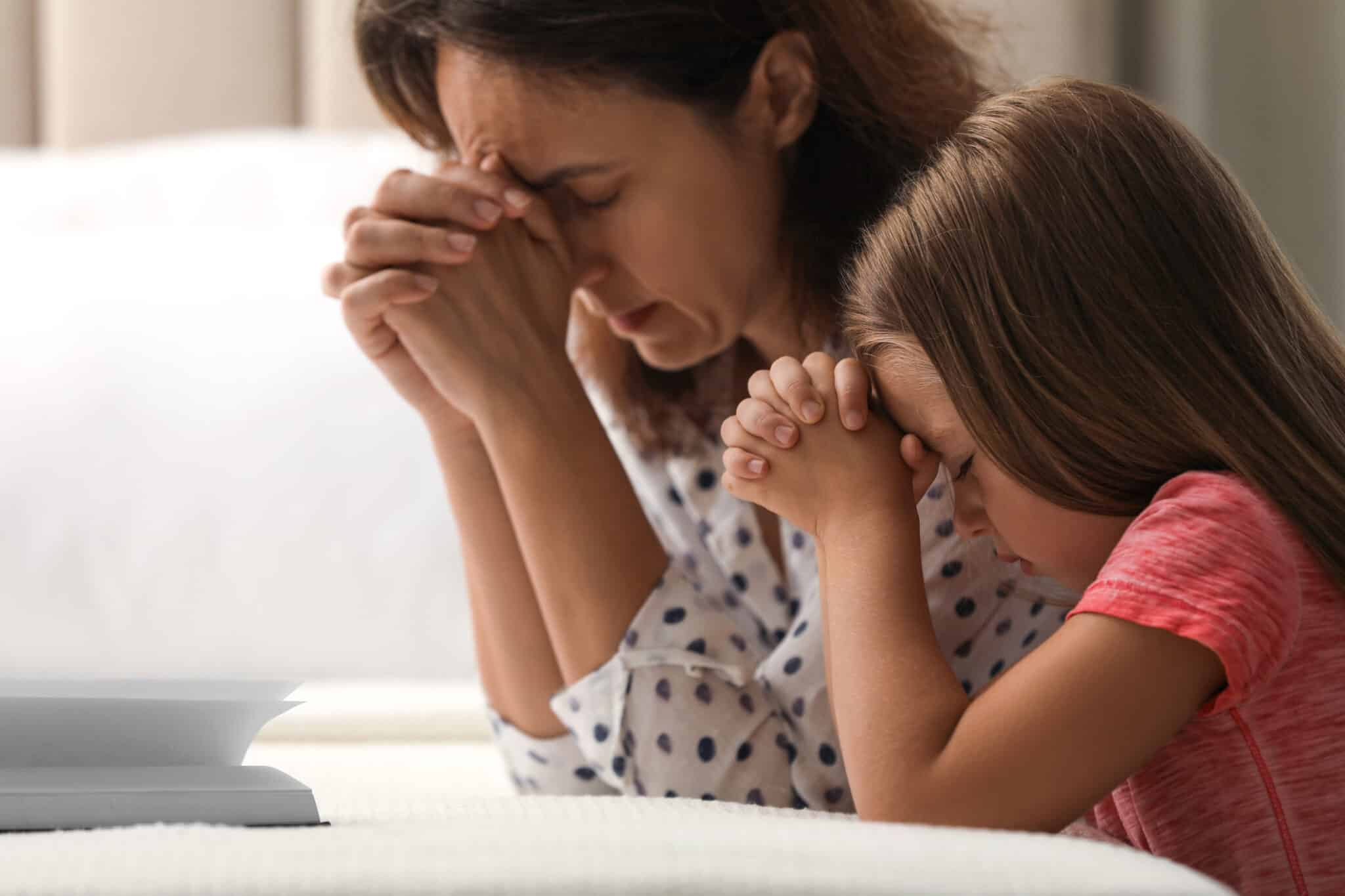 Pray with your child so they learn the art of conversing with God. Just as they need to practice math, they need to practice prayer.