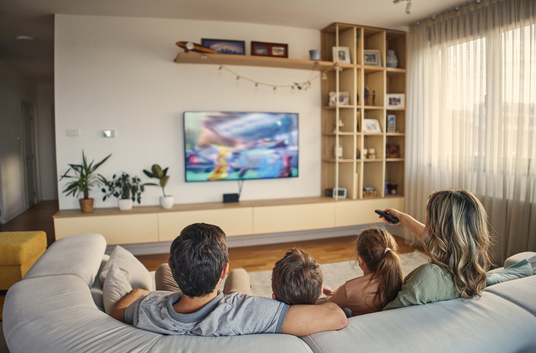 Family watching Christian Movies for Kids