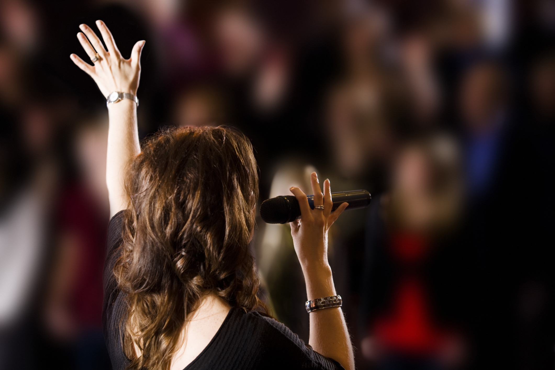 Woman on the stage